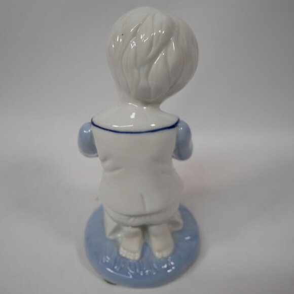Porcelain Praying Boy Figurine With Dove By Sophia-Ann Vintage - Picture 4 of 9